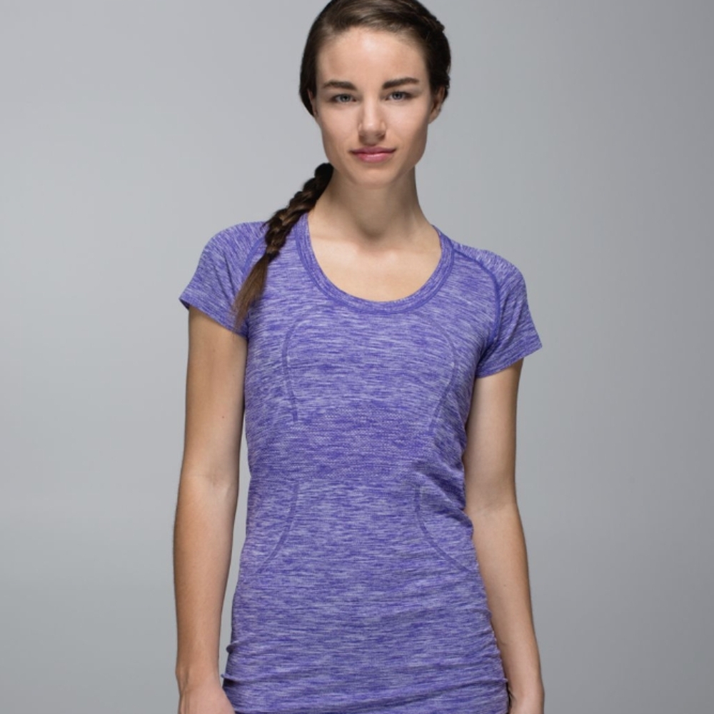Lululemon Run: Swiftly Tech Short Sleeve Scoop Heathered Bruised Berry